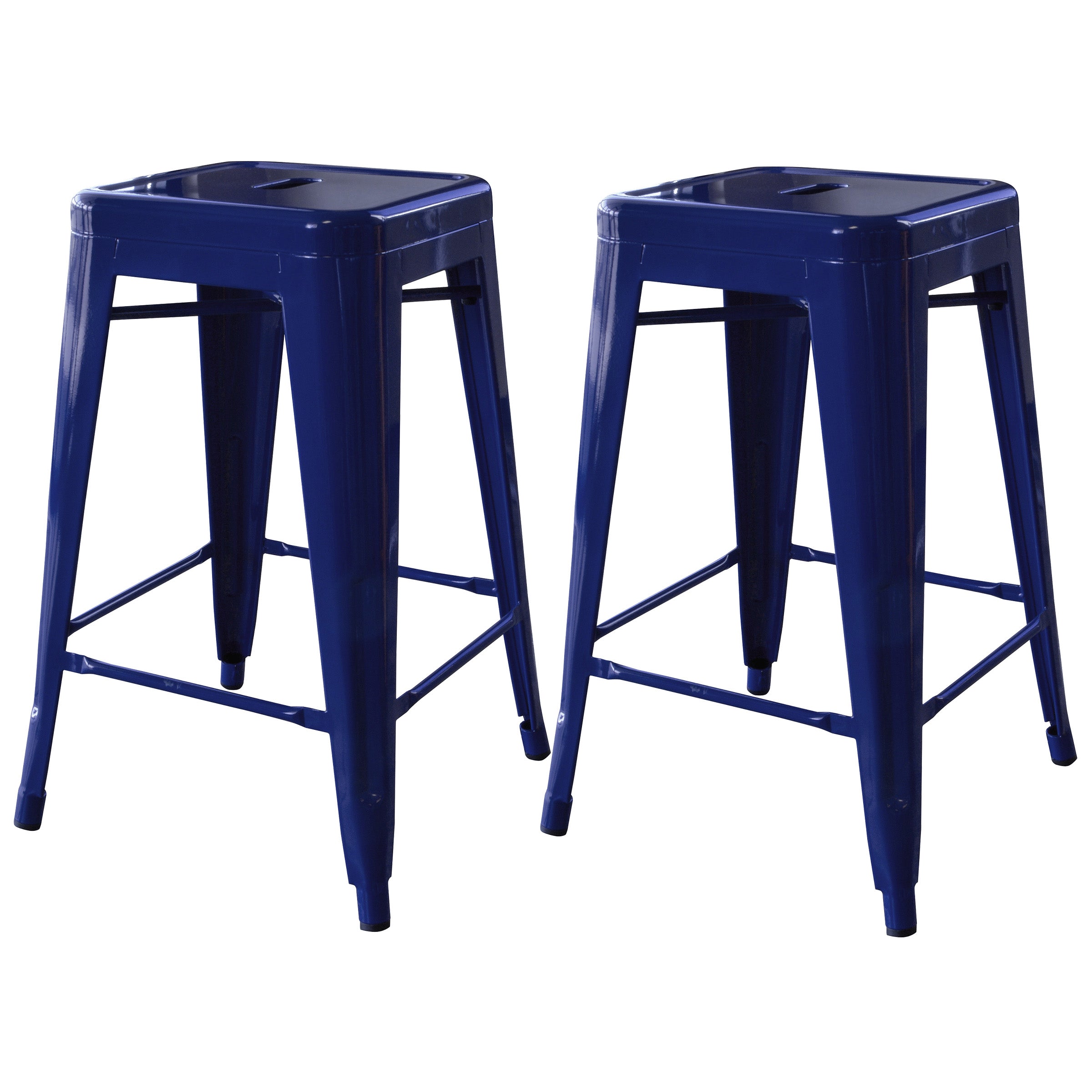 Amerihome Bs24Blue Loft Blue 24 Inch Metal Bar Stool - 2 Piece