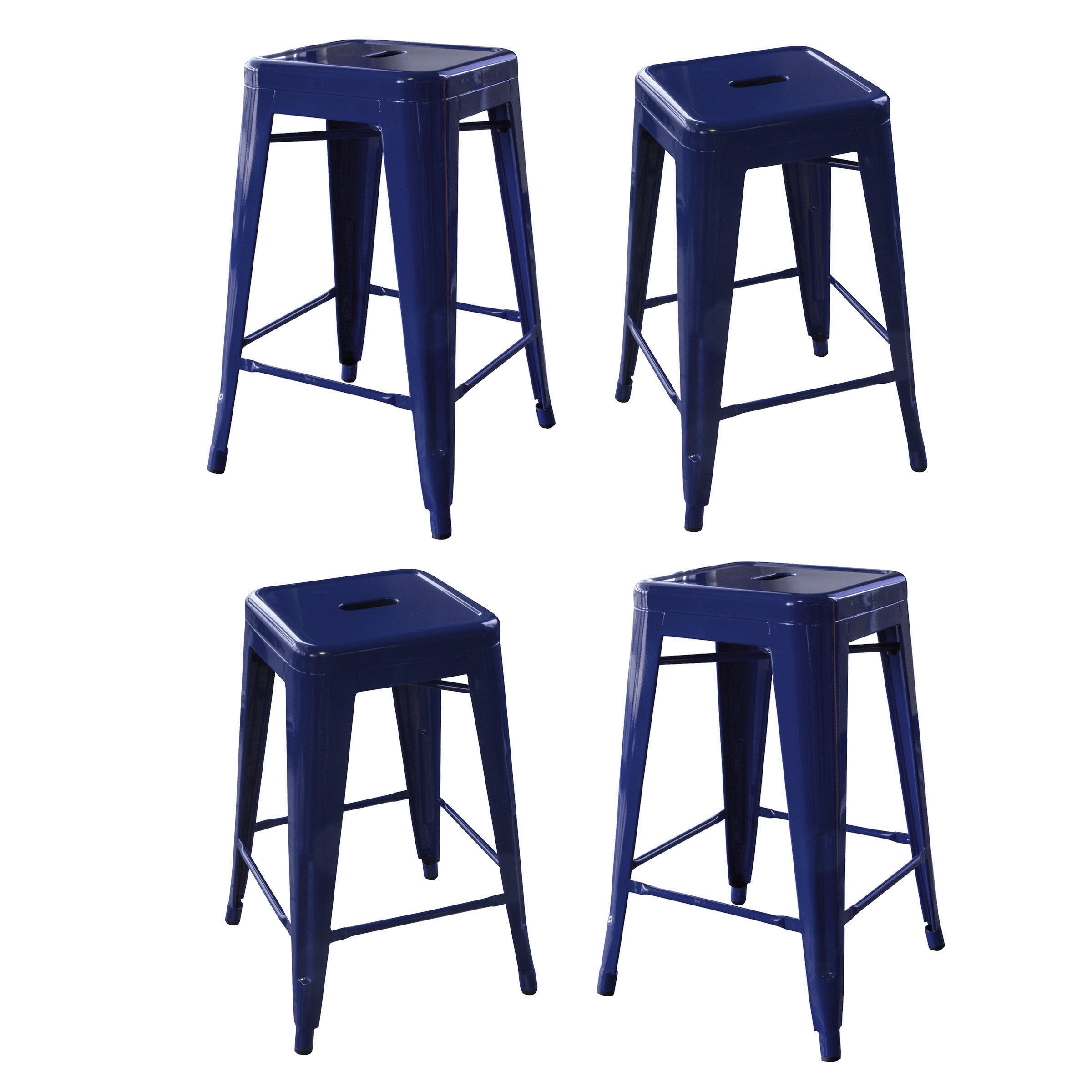 Amerihome Bs24Blueset Loft Blue 24 Inch Metal Bar Stool - 4 Piece