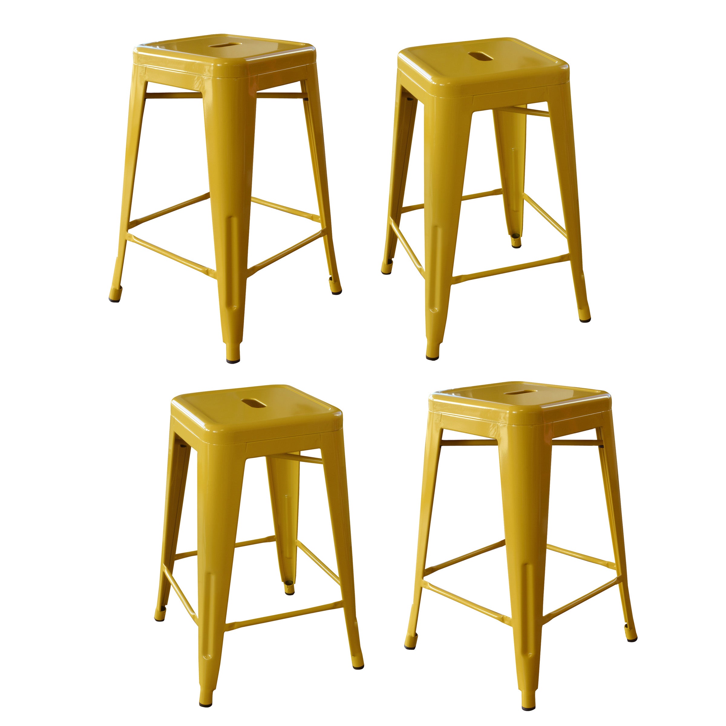 Amerihome Bs24Goldset Loft Gold 24 Inch Metal Bar Stool - 4 Piece