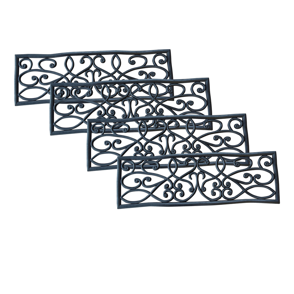 Rubber Scrollwork Stair Tread 4 Pack